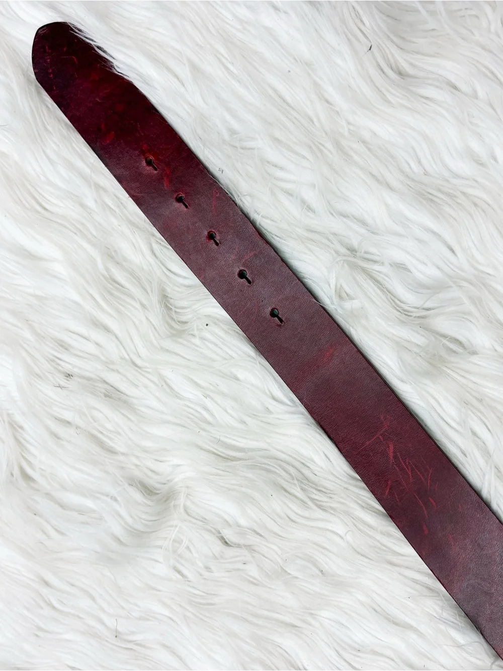 Armani Exchange Red Leather Belt Silver Logo Buckle Hardware AS IS